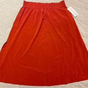 NWT, Athleta Savannah Skirt, Size Lg., Red Orange